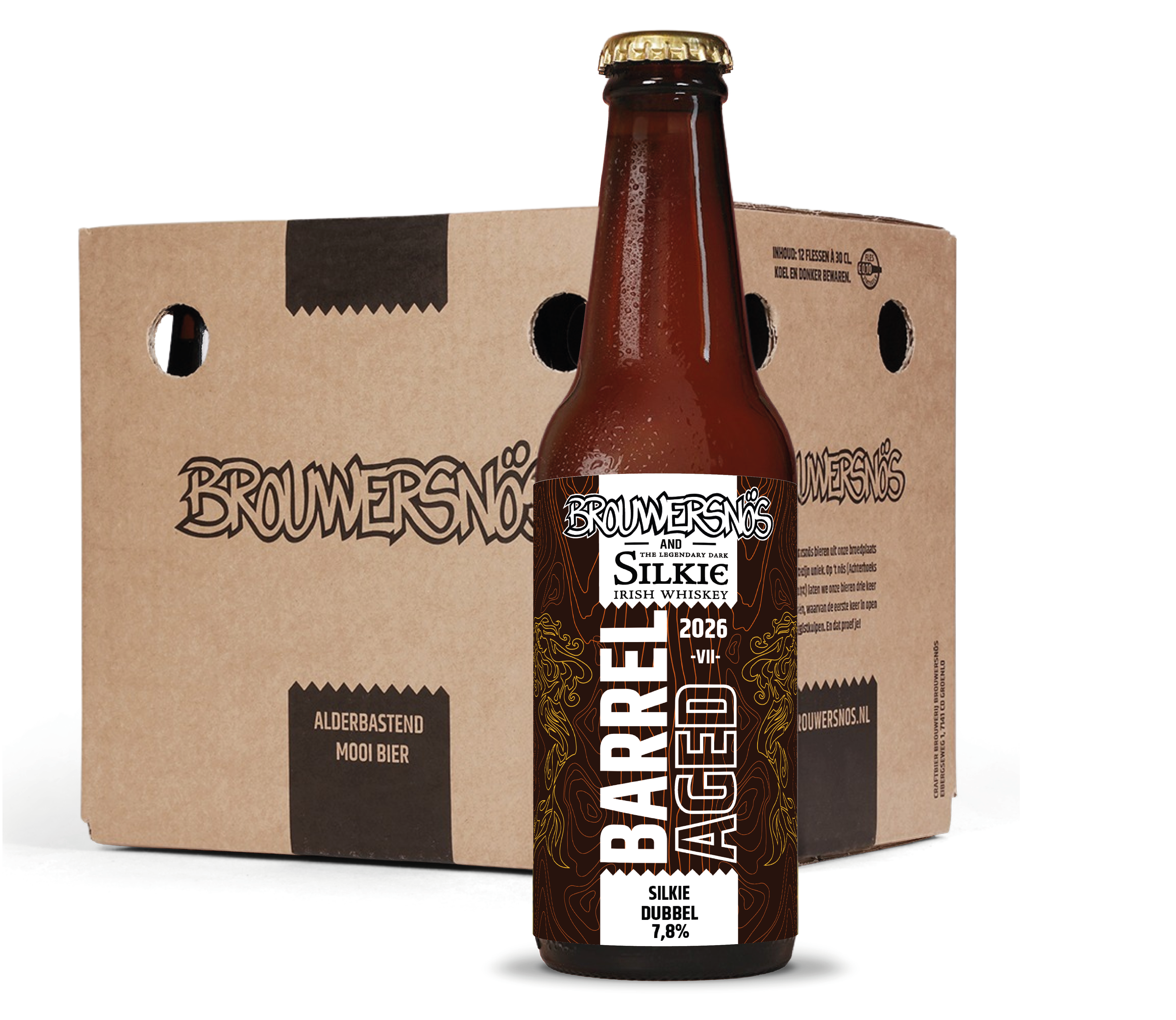 Packshot fles met doos Silkie Dubbel